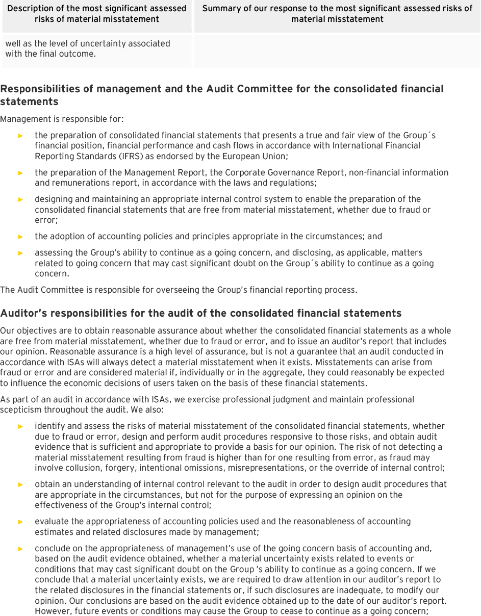 Page 4 of the auditors report of the consolidated financial statements (photo)