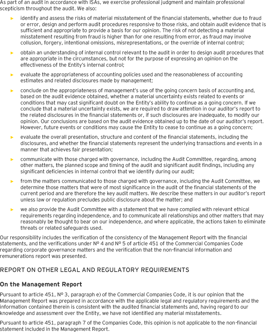 Page 3 of the auditors report of the individual financial statements (photo)