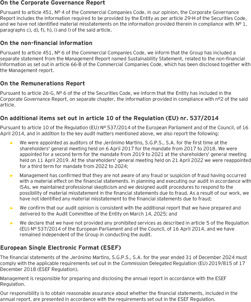Page 4 of the auditors report of the individual financial statements (photo)