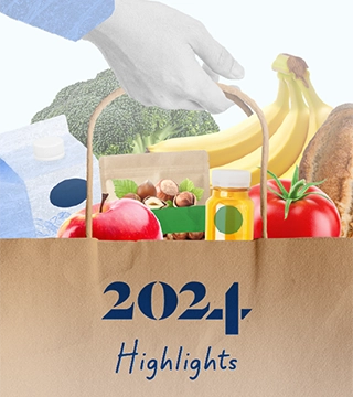 Cover Art of the Annual Report, showing a kraft shopping bag. At the bottom the message reads "2024 in review" (photo)