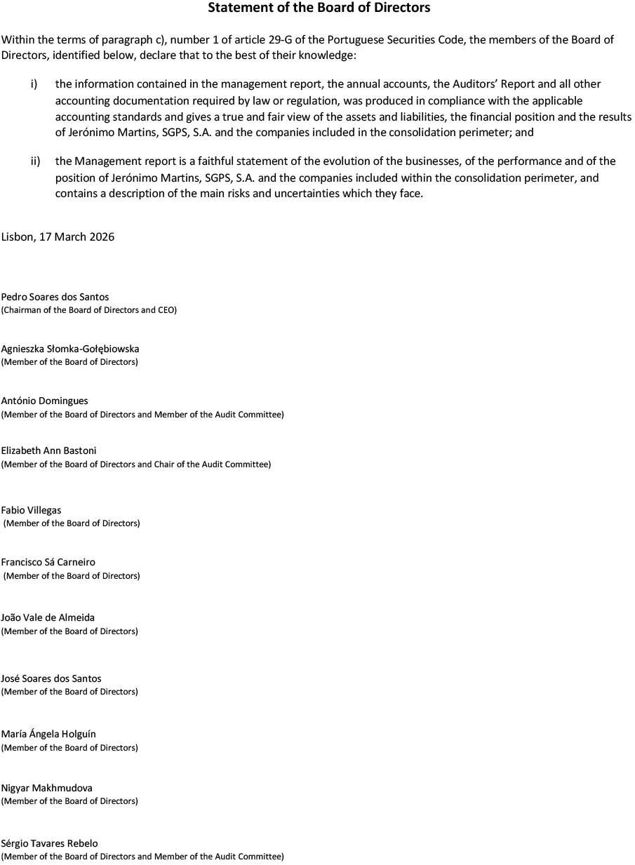 Statement of the board of directors (photo)
