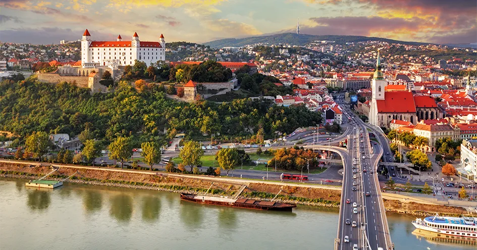 Arerial view of Bratislava (photo)