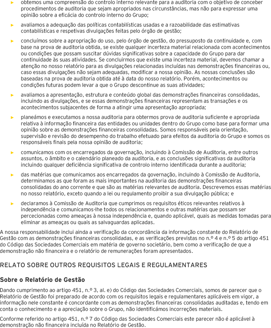 Página 5 do relatório dos auditores das demonstrações financeiras consolidadas (foto)