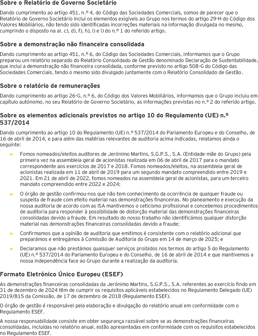 Página 6 do relatório dos auditores das demonstrações financeiras consolidadas (foto)