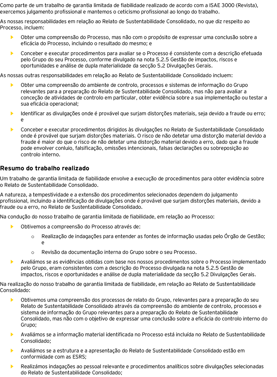 Página 3 do Relatório Independente de Garantia Limitada de Fiabilidade&nbsp; (foto)
