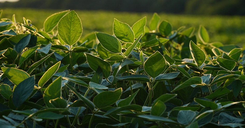 Grande plano de plantas de soja (foto)